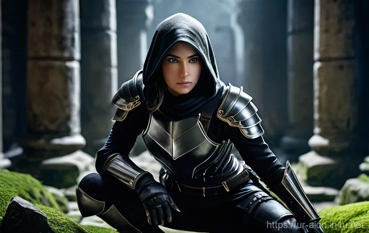 아이온 클래스별 PvP - Image Prompt 1: The Shadow's Edge (Assassin)** 아이온 클래스별 PvP - Image Prompt 1: The Shadow's Edge (Assassin)**