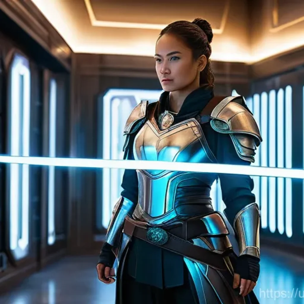 아이온 장비 세팅 가이드 - **Prompt: "A focused female fantasy warrior, dressed in practical, non-revealing light combat attire...